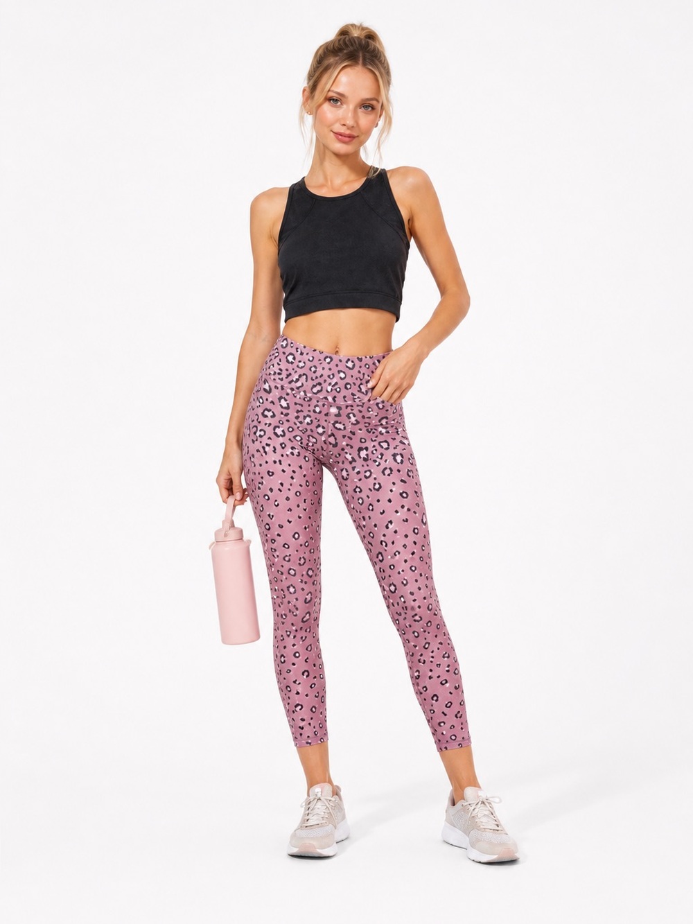Stylish Black and Pink Women's Activewear Set